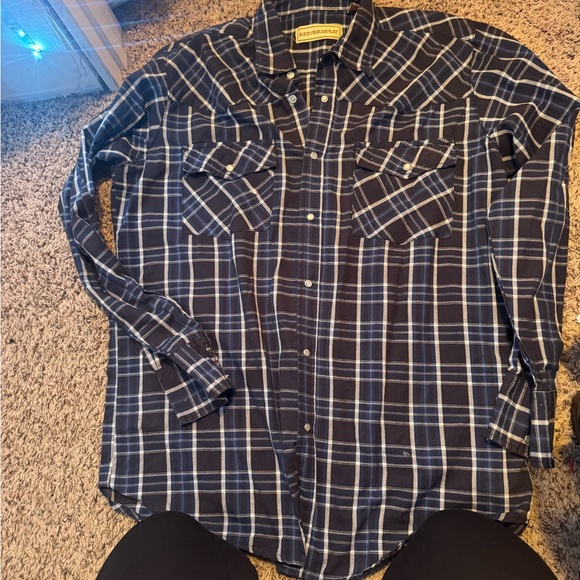 Bit & Bridle Other - Bit & Bridle Men's Blue Checkered Button-Down Shirt